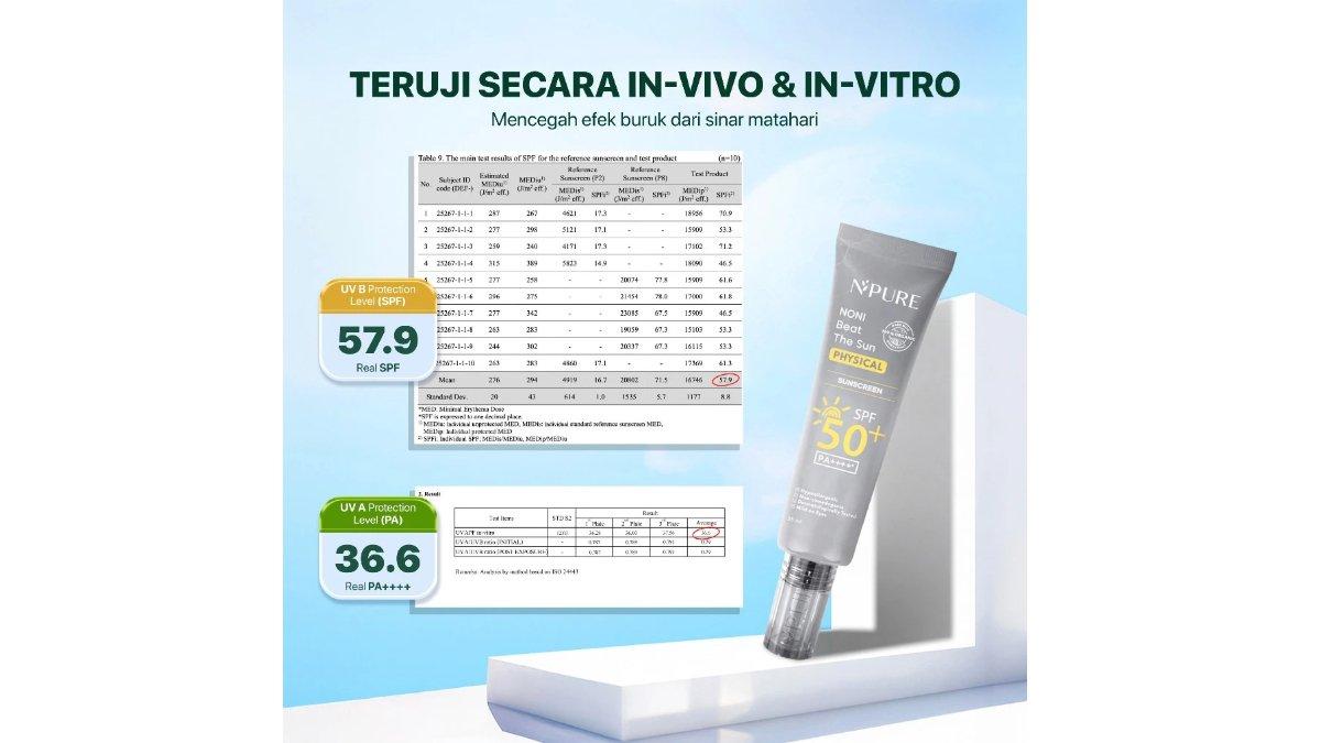 NPURE Noni Beat The Sun Physical Sunscreen SPF 50 PA