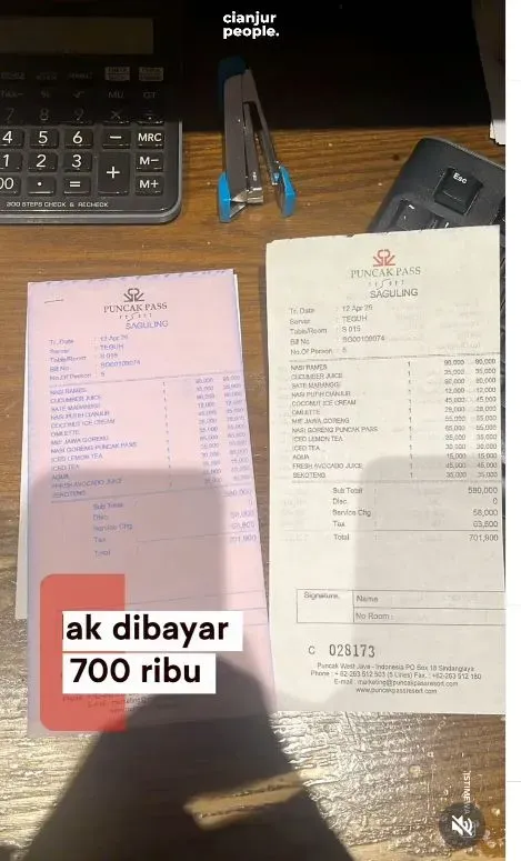 Kabur Usai Makan! Pengunjung di Puncak Pass Resort Tinggalkan Tagihan Rp 700 Ribu Kabur Usai Makan! Pengunjung di Puncak Pass Resort Tinggalkan Tagihan Rp 700 Ribu