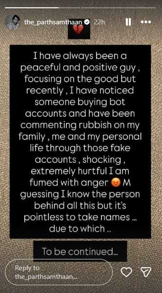 Parth Samthaan takes break from social media