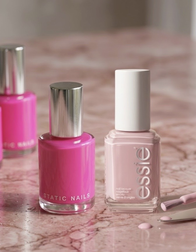 Pinkfarbener Nagellack-Look!
