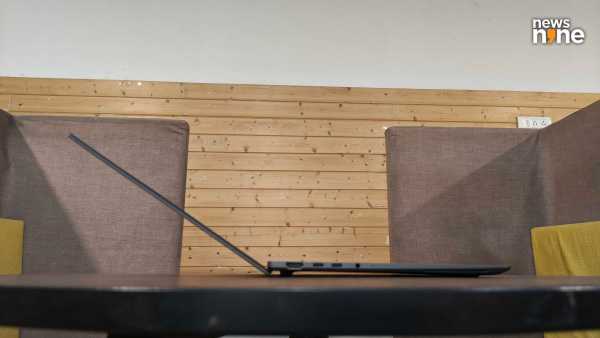 The laptop nearly disappears from the side. (Image Credit: Aditya Madanapalle/News9). 