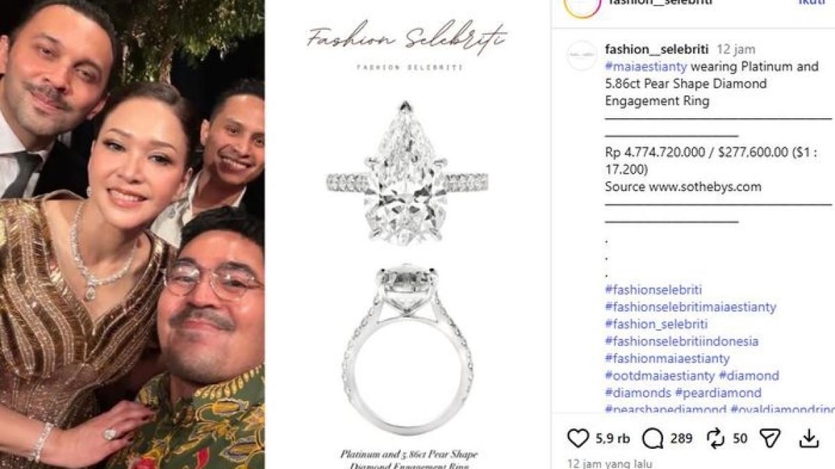 Harga cincin berlian Maia Estianty di pernikahan El Rumi dan Syifa Hadju.