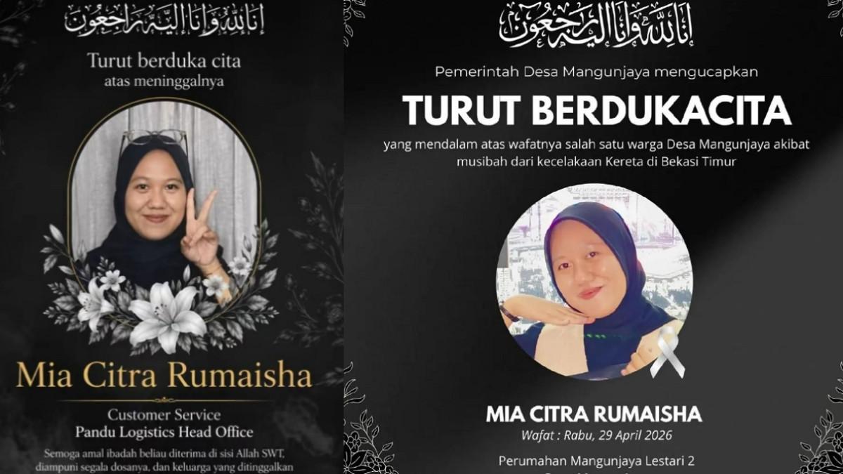 TABRAKAN KERETA BEKASI - Kolase potret Mia Citra Rumaisha korban tewas ke-16 tabrakan kereta Bekasi, sempat dirawat di RS