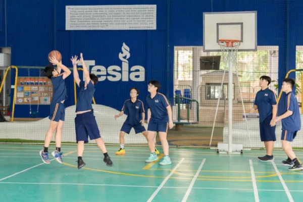 Students take part in sports activities as part of Tesla Educations holistic learning environment. Photo courtesy of Tesla Education