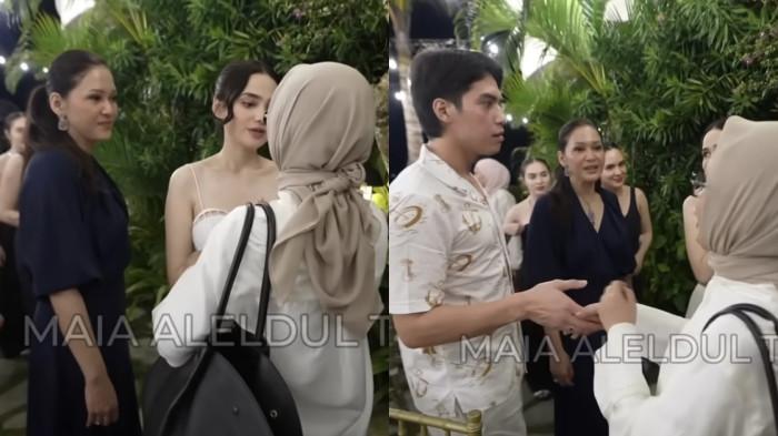 MINTA IZIN IBU - Momen artis Syifa Hadju minta izin mengenakan baju terbuka di acara resepsi keduanya di Bali kepada Shendy Hadju, dicapture Jumat (8/5/2026).