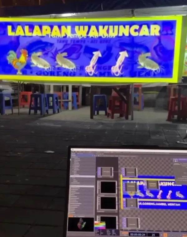 Tenda Pecel Lele Ini Disulap Jadi Instalasi Seni Visual Modern