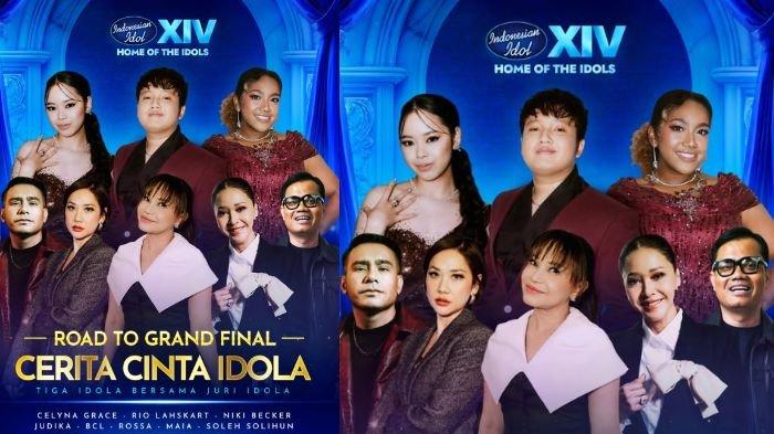 INDONESIAN IDOL 2026 - Poster Indonesian Idol 2026 Road to Grand Final. Ketiga peserta Indonesian Idol akan duet dengan para juri dan bakal ada bintang tamu Kahitna dan Monita Tahalea
