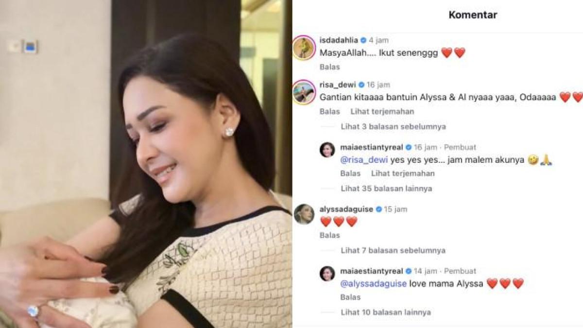 Komentar Maia Estianty dan Risa Dewi bagi tugas jaga Baby Soleil, dicapture Minggu (17/5/2026).