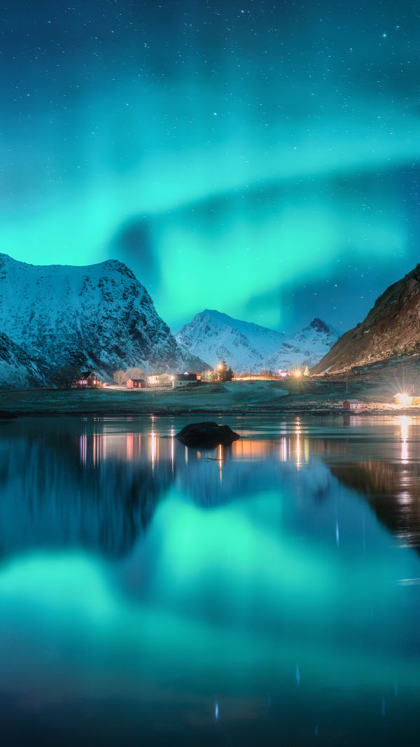Lights Above Frozen Peaks
