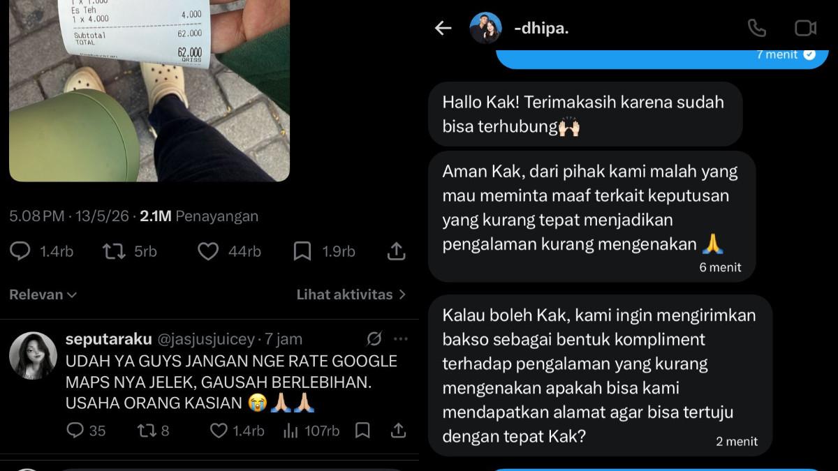 BAKSO VIRAL - Tangkapan layar bukti tarif AC per orang di Klaten.