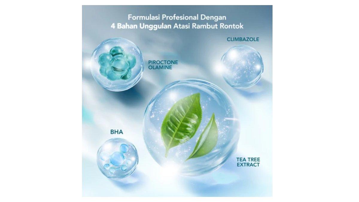 Ilustrasi kandungan utama produk Lab on Hair Anti Dandruff Shampoo