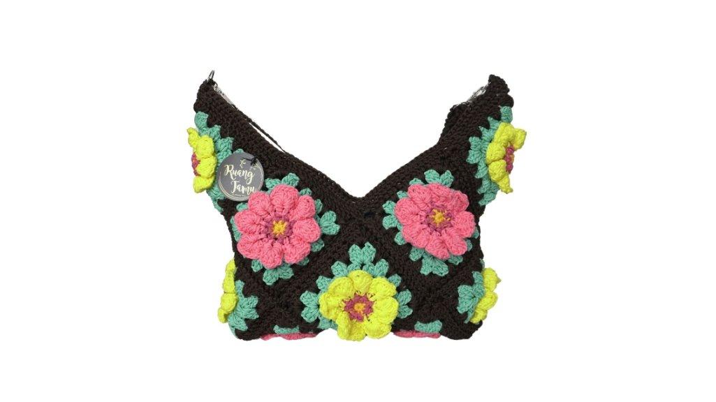 Tas Slempang Syakila Flowers Coklat Mix