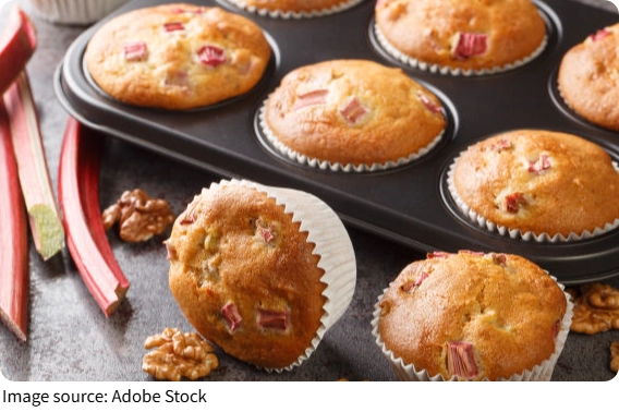 Tangy Rhubarb Muffins