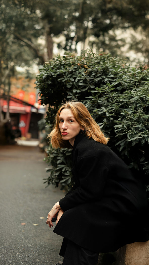 Black Coat Street Poses