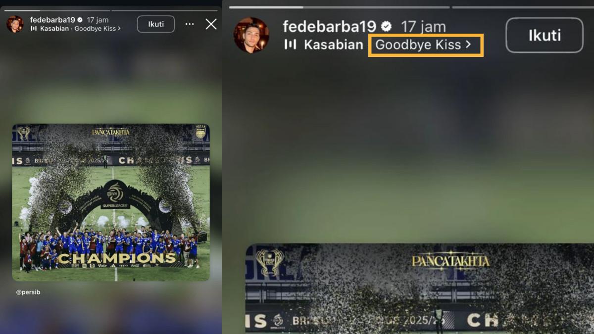 BURSA TRANSFER PERSIB BANDUNG - Unggahan ambigu Federico Barba yang disinyalir beri kode out setelah bawa Persib Bandung juara Super League 2025/2026, Sabtu, 23 Mei 2026.