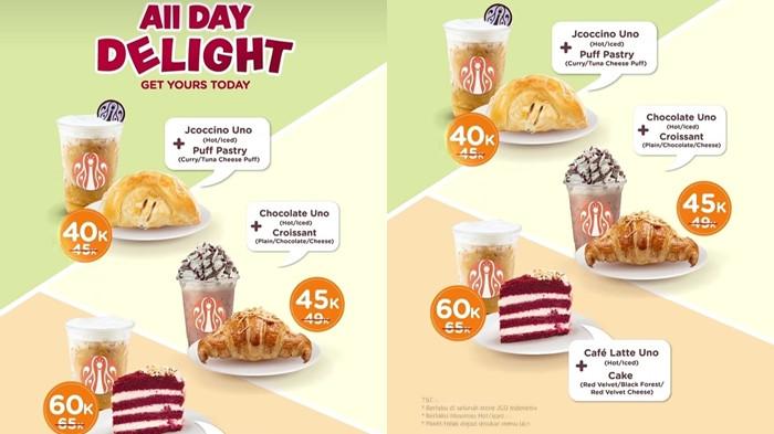 PROMO J.CO - Promo J.CO Hari ini 29 Mei 2026, Dapatkan 1 Minuman dan 1 Roti Mulai Rp 40 Ribuan. (Instagram@jcoindonesia)