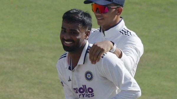 Manav Suthar marked his Test debut Manav Suthar marked his Test debut
