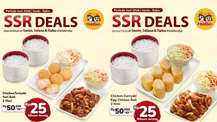 PROMO HOKBEN - Paket SSR Deal. Makan kenyang berdua Rp 50.000. (Instagram@hokben.id)