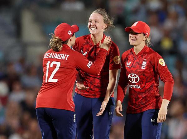 Lauren Filer (centre) quickly turned heads for her ability to bowl at speeds very few could bowl at, and has spoken about her ambition of hitting the 80mph mark.