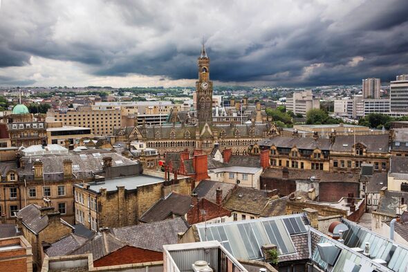 Elevated view of Bradford, Yorkshire