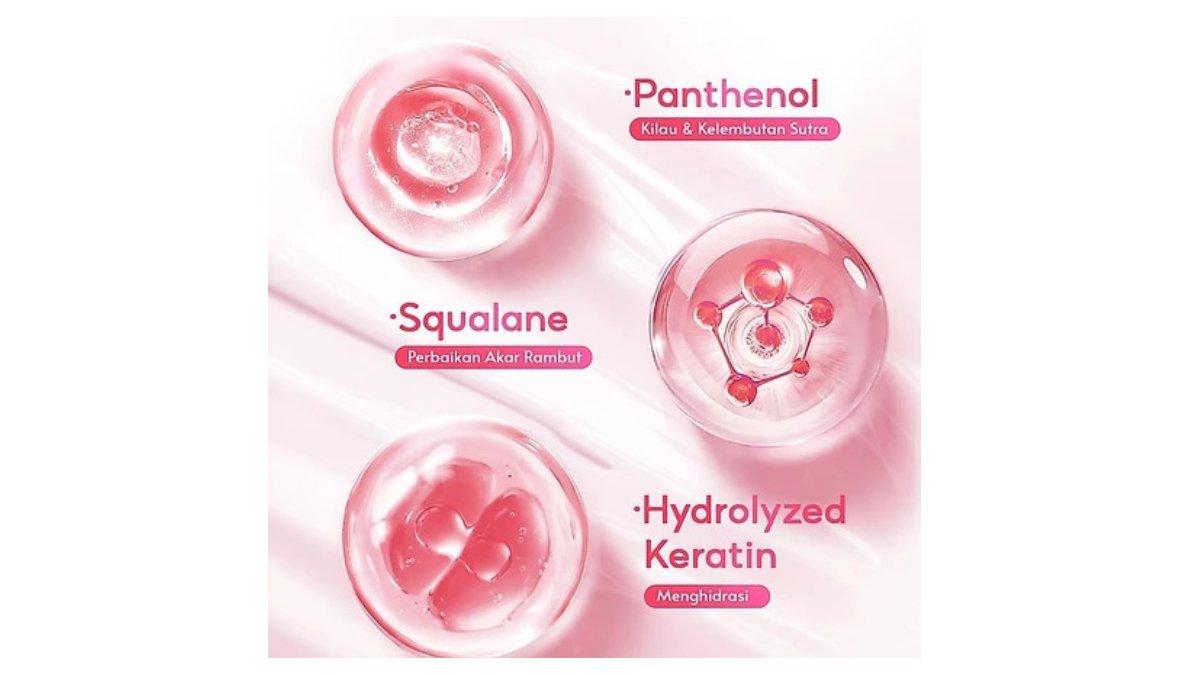Ilustrasi kandungan utama dari produk Cyeecare Silky Scented Hair Mask