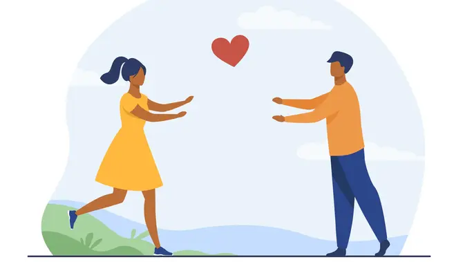 Ilustrasi pasangan, pacaran, kencan, memperjuangkan cinta. (Image by pch.vector on Freepik)