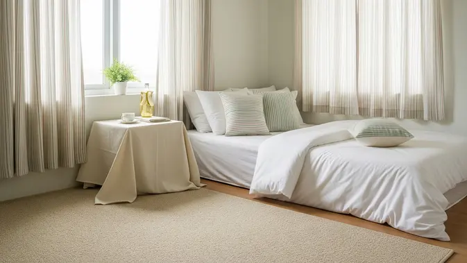 Desain Kamar Tidur Minimalis Ukuran 3x3 (AI Genenrated) Desain Kamar Tidur Minimalis Ukuran 3x3 (AI Genenrated)