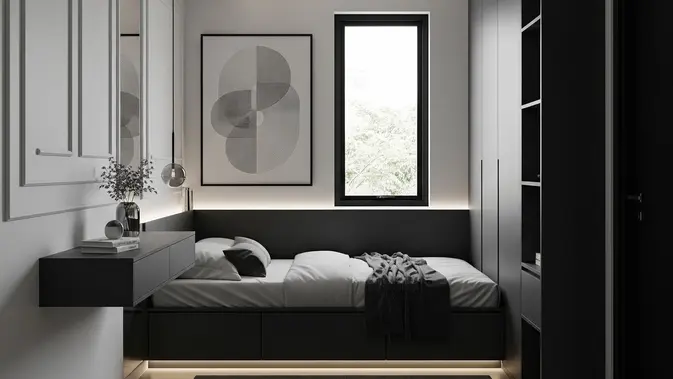 Desain Kamar Tidur Minimalis Ukuran 3x3 (AI Genenrated) Desain Kamar Tidur Minimalis Ukuran 3x3 (AI Genenrated)
