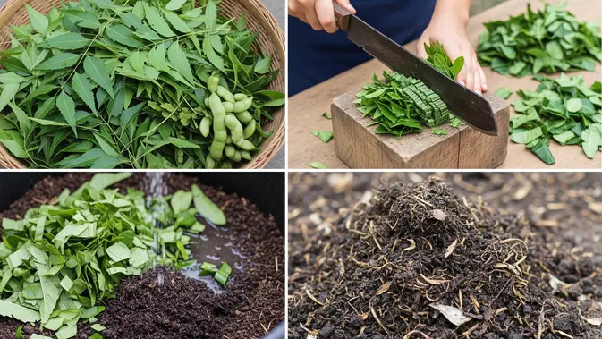 Cara Membuat Pupuk Hijau dari Daun (AI Generated) Cara Membuat Pupuk Hijau dari Daun (AI Generated)