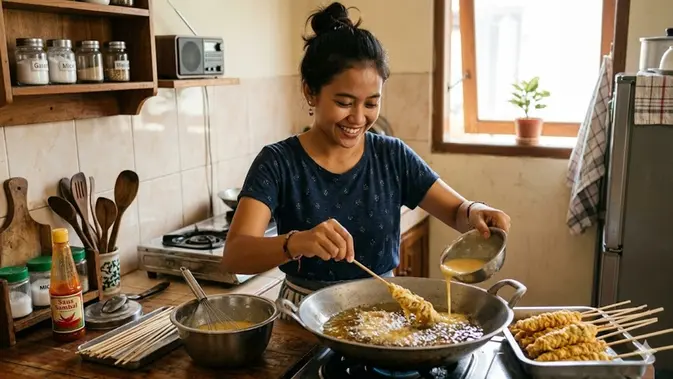 membuat telur gulung (AI Generated)