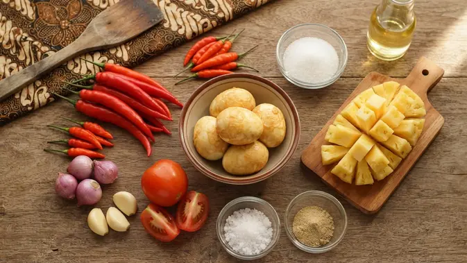 Resep Telur Sambal Nanas Pedas Manis. Foto: AI Generated