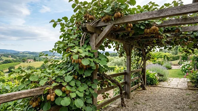 Kiwi, Tanaman Buah yang Bisa Dirambatkan di Pagar atau Pergola/AI Generated