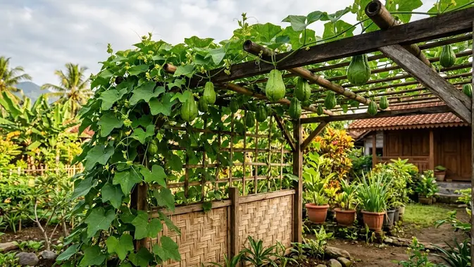Labu Siam, Tanaman Buah yang Bisa Dirambatkan di Pagar atau Pergola/AI Generated