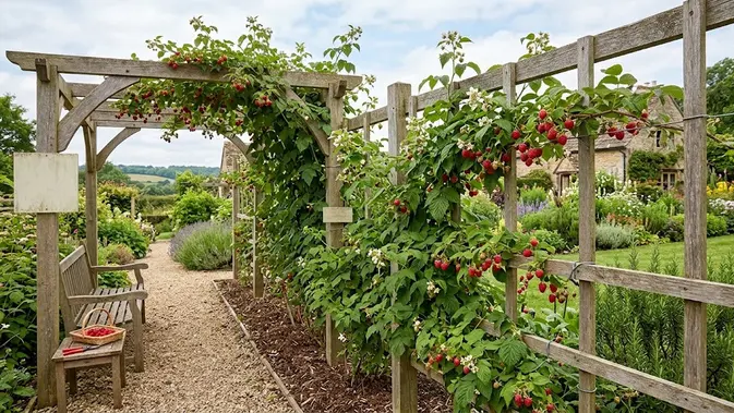 Raspberry, Tanaman Buah yang Bisa Dirambatkan di Pagar atau Pergola/AI Generated