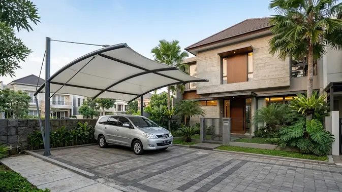 Model Kanopi Carport dengan Tiang Minimalis/AI Generated