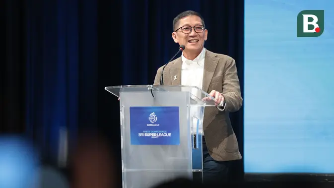 Direktur Utama I.League Ferry Paulus saat menghadiri seremoni BRI x I.League di SCTV Tower, Jakarta Pusat, Selasa (1/9/2026). Emtek Group kembali ditetapkan sebagai official broadcaster BRI Super League 2026/2027, sementara BRI melanjutkan perannya sebagai sponsor utama kompetisi. (KLY/Budy Santoso)