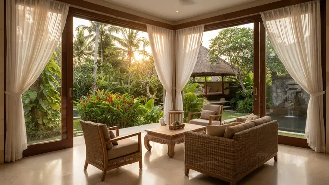 Elemen Rumah yang Membuat Suasana Mirip Vila Bali Ilustrasi Memilih Tempat Penyimpanan yang Tidak Sesuai Kebiasaan/ AI Generated
