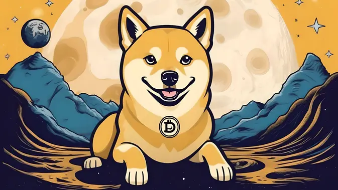 Ilustrasi meme coin dogecoin. (Foto By AI) Ilustrasi meme coin dogecoin. (Foto By AI)