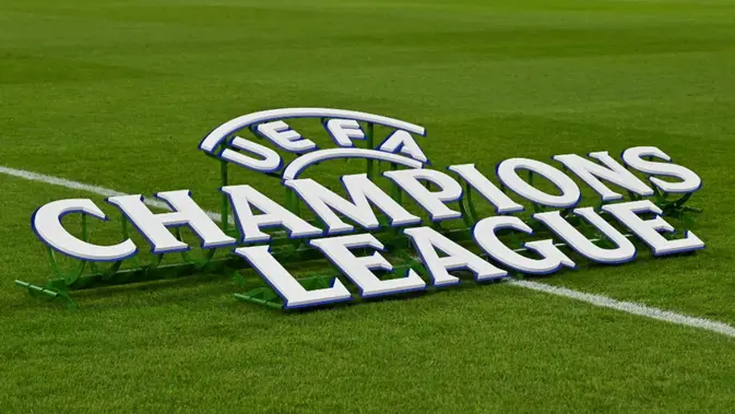 Ilustrasi logo Liga Champions Logo Liga Champions. (KERSTIN JOENSSON/AFP)