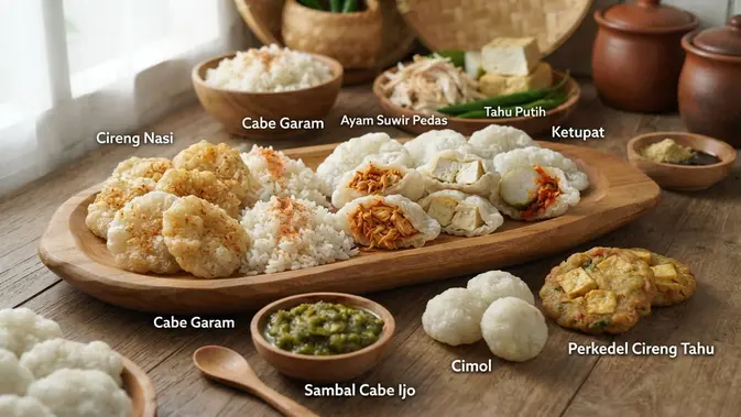 Variasi dan substitusi cireng cabe ijo. Foto: AI Generated
