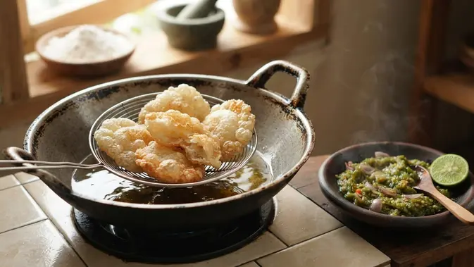 Tips agar cireng cabe ijo maksimal. Foto: AI Generated