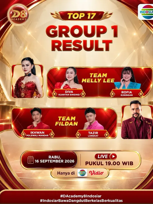 Live Streaming DA8 Top 17 Group 1 (credit: Indosiar)