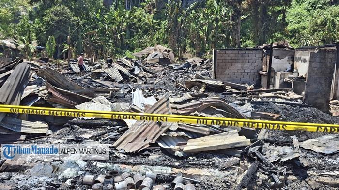 kebakaran enam rumah di Desa Touliang Oki, Kecamatan Eris, Kabupaten Minahasa