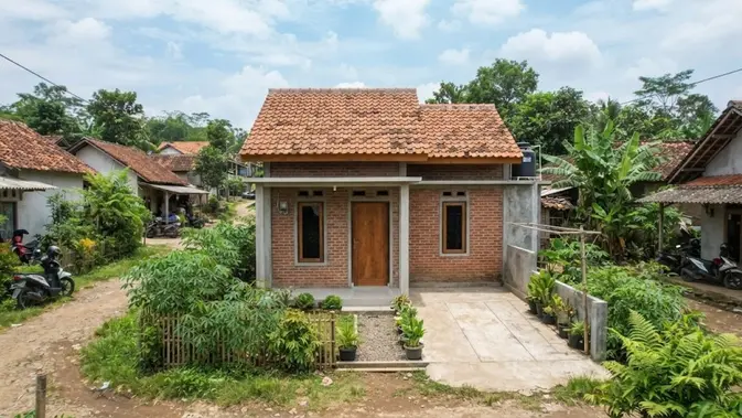 Model Rumah Desa 2 Kamar Tidur yang Hemat Biaya (AI Generated)