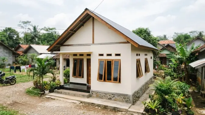 Model Rumah Desa 2 Kamar Tidur yang Hemat Biaya (AI Generated)