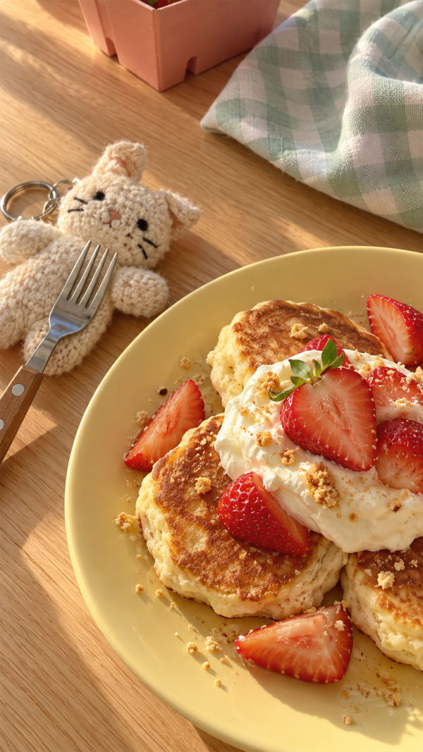 Bánh pancake dâu mềm xốp