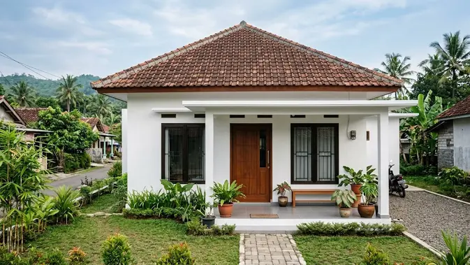 Rumah Desa Model Limas Modern. (AI Generated)