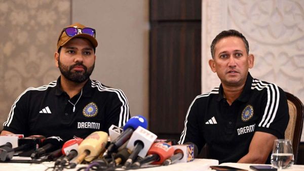 Rohit Sharma And Ajit Agarkar Rohit Sharma And Ajit Agarkar