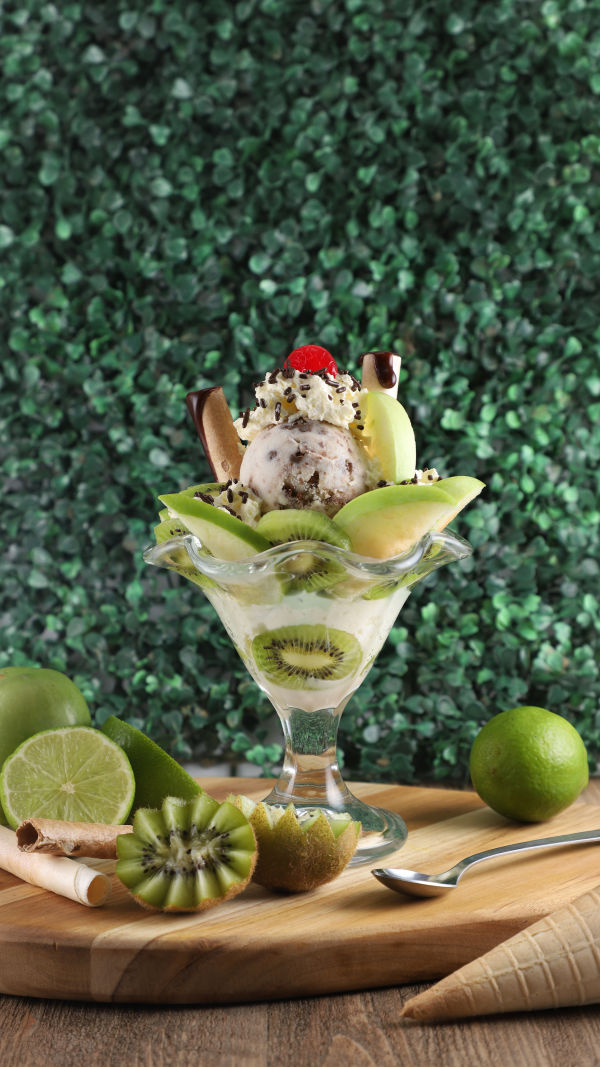Kiwi Melon Ice Cream Sundae
