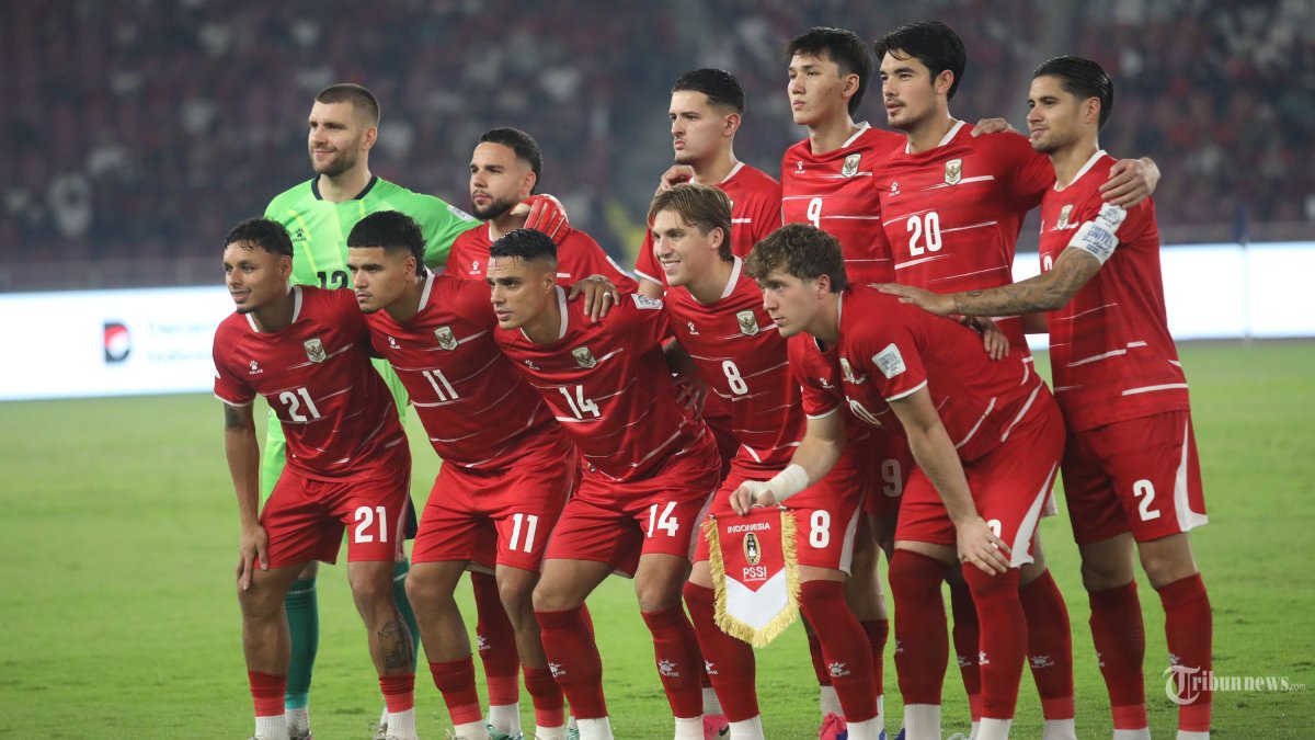 FIFA ASEAN CUP - Pesepak bola Timnas Indonesia sebelum melawan Timnas Singapura saat pertandingan Grup A FIFA Asean Cup 2026 di Stadion Utama Gelora Bung Karno (SUGBK), Jakarta, Jumat (25/9/2026). Indonesia sementara unggul 1-0 di babak pertama. TRIBUNNEWS/HERUDIN